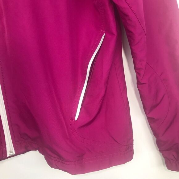 Adidas Magenta Pink White Stripe Vented Zip Up Track Jacket - Picture 7 of 15